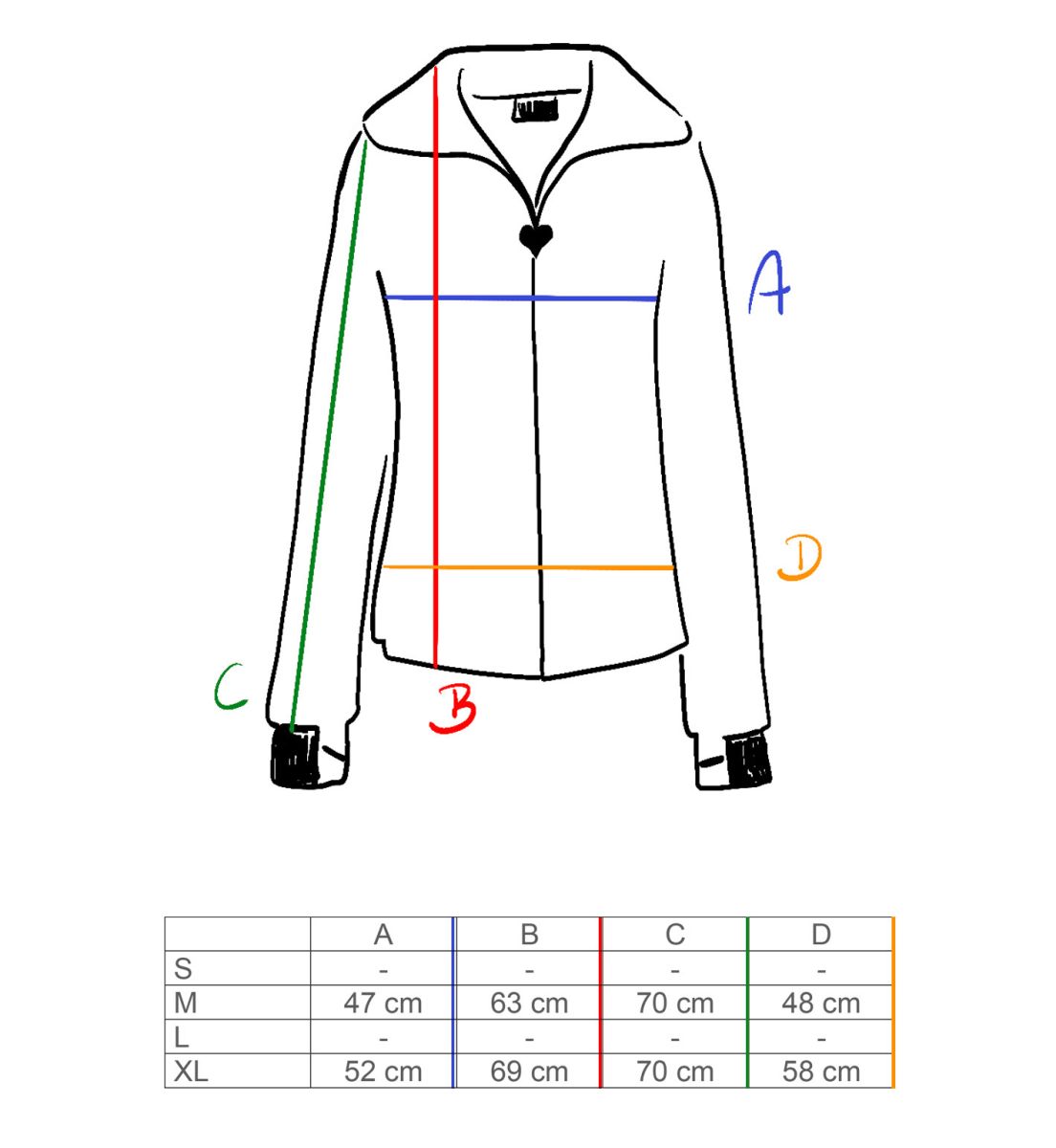 Größentabelle Jacquard Jacke